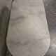 Oval bistro table in white marble with a black cast iron base - 120 cm