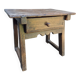 Antique Spanish side table pine rustic pay table with drawer
