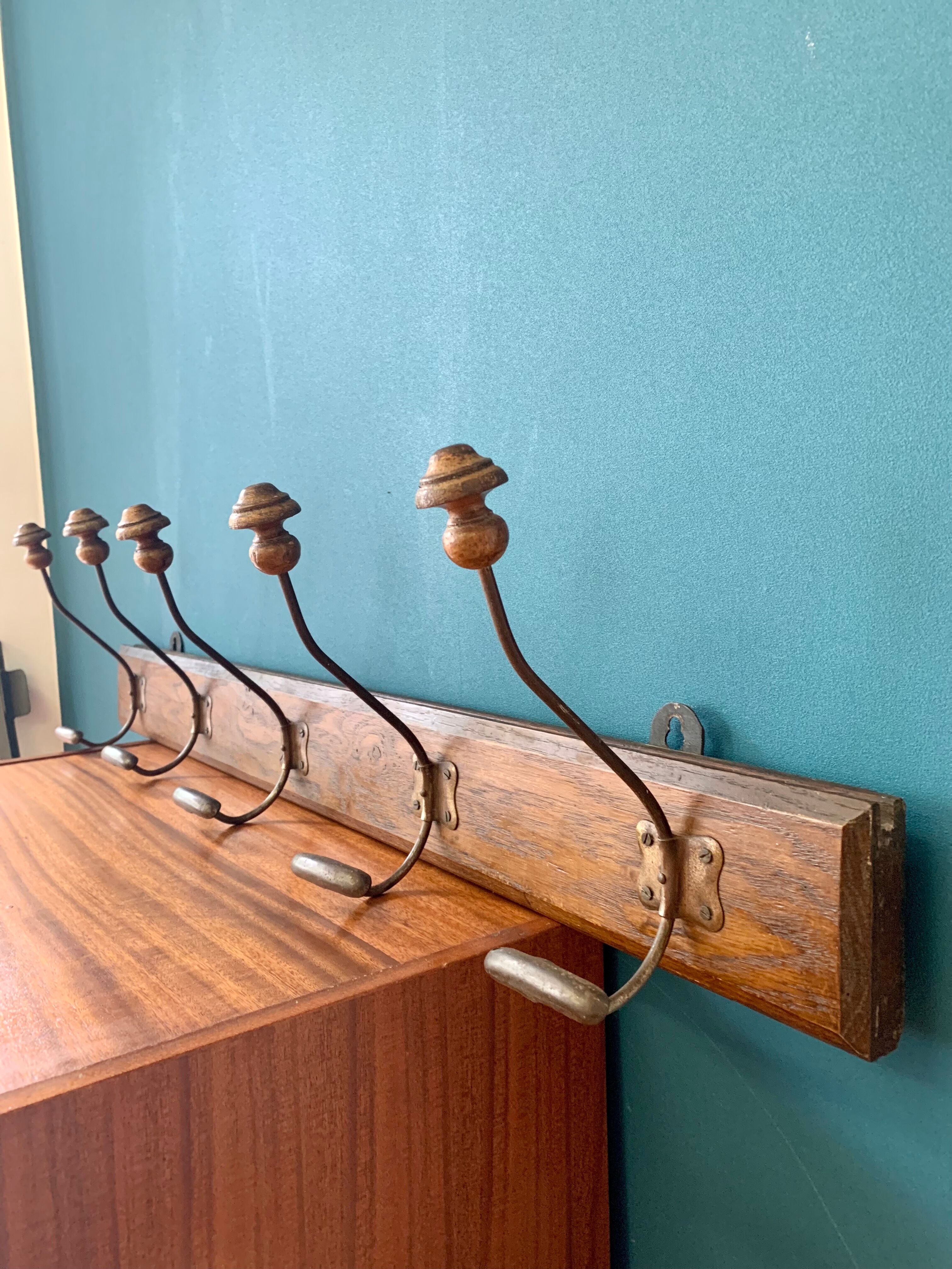 Old bistro wall coat rack