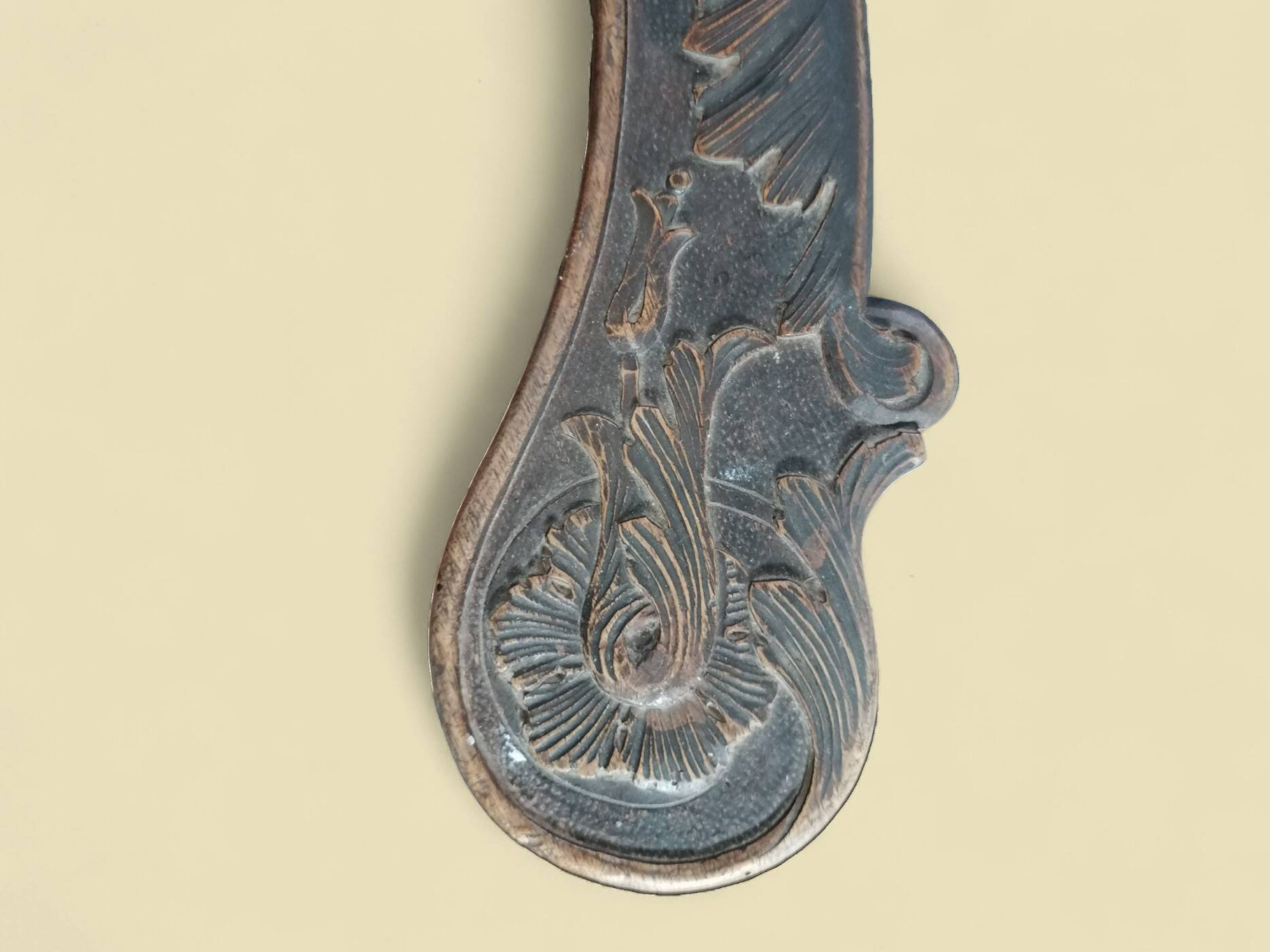 Carved wooden corner armchair - 19th century