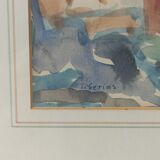 Aquarelle « Tibériade » par Anna Weingrün-Lieblich (1904-1994).