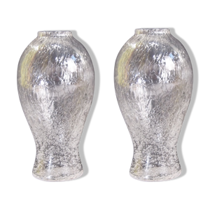 Paire de vases soliflore verrerie