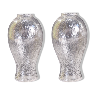 Paire de vases soliflore verrerie biot vintage