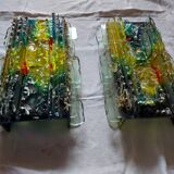 Pair of raak glass appliques, Willem Van Oyen, Chartres model