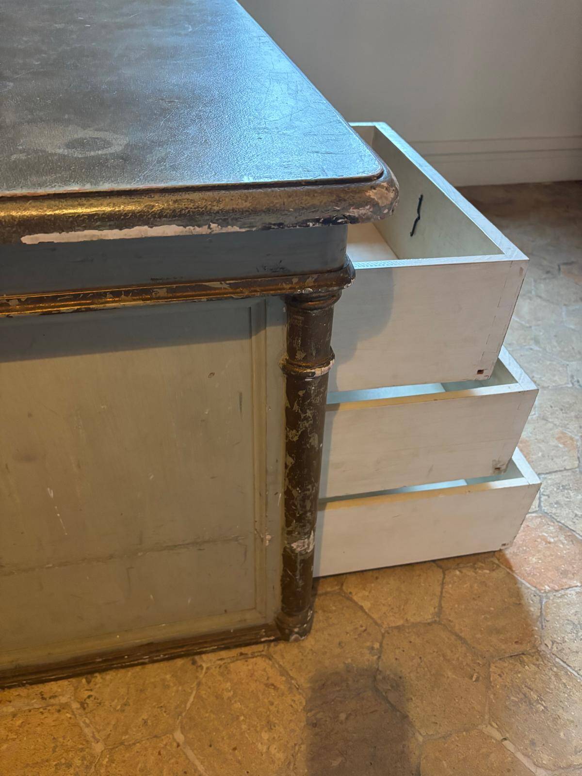 Old wooden workshop furniture – tabletop