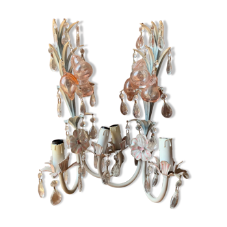 Lot de 2 appliques Murano