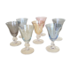 Ensemble de 7 verres à liqueur arlequin multicolore
