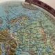 Very large luminous terrestrial globe Hercules 1960