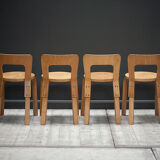 A set of four original model 65 chairs by Alvar Aalto for Artek