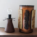 Accolay lamp with copper and resin shade