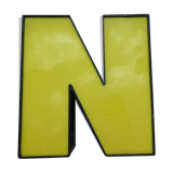 Yellow and black industrial sign letter "N"