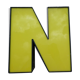 Yellow and black industrial sign letter "N"
