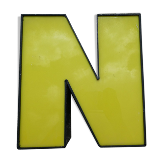 Yellow and black industrial sign letter "N"
