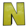 Yellow and black industrial sign letter "N"