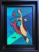 Oil on canvas board by rené marie (1909-1973). seahorses
