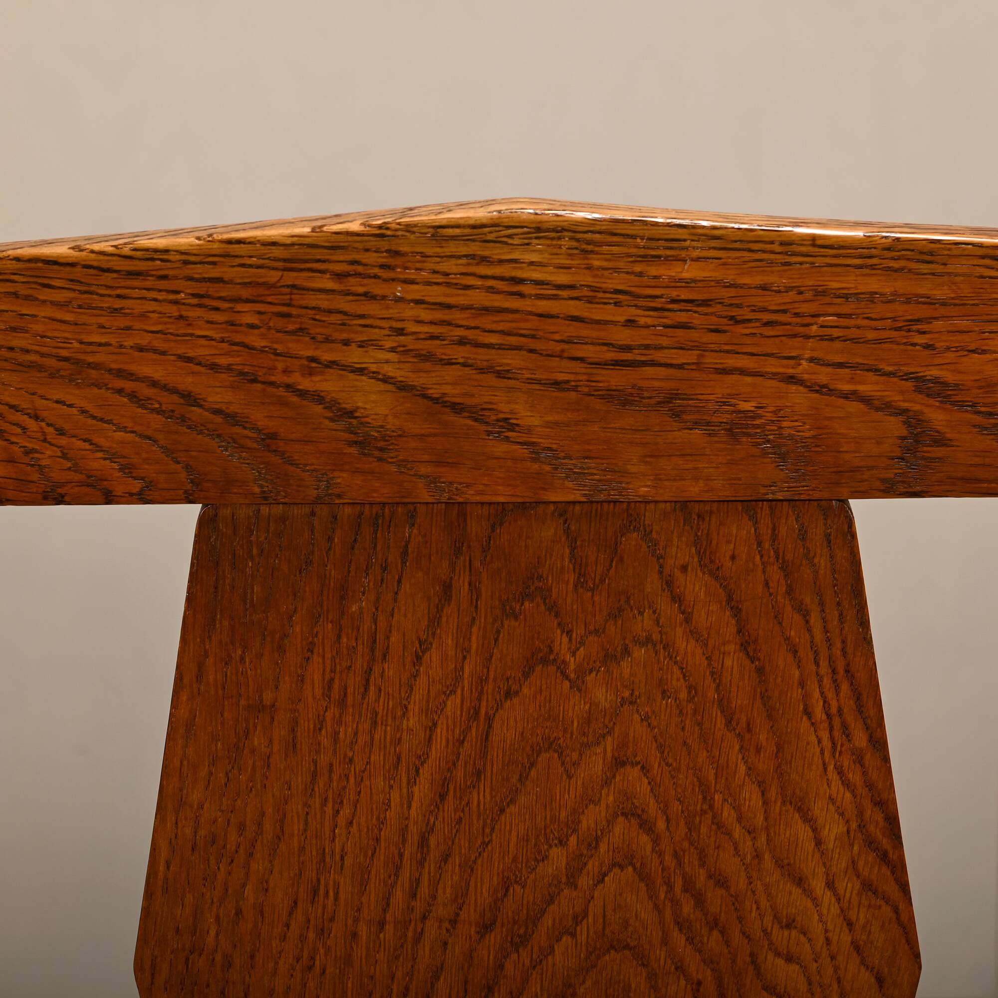 Dutch Art Deco Amsterdam School Armchairs in solid Oak and striped fabric