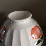 Large vintage apple ribbed footed bowl