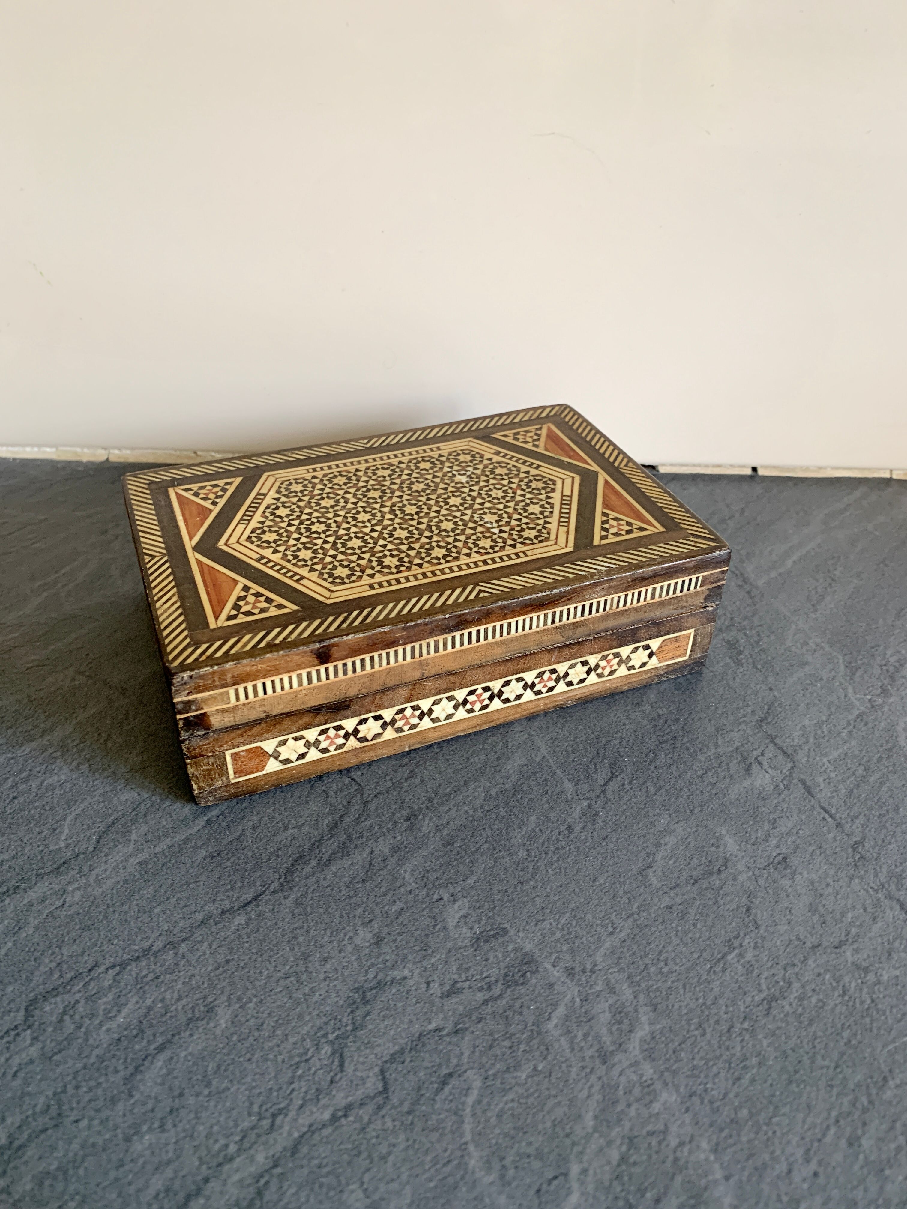 Vintage marquetry box