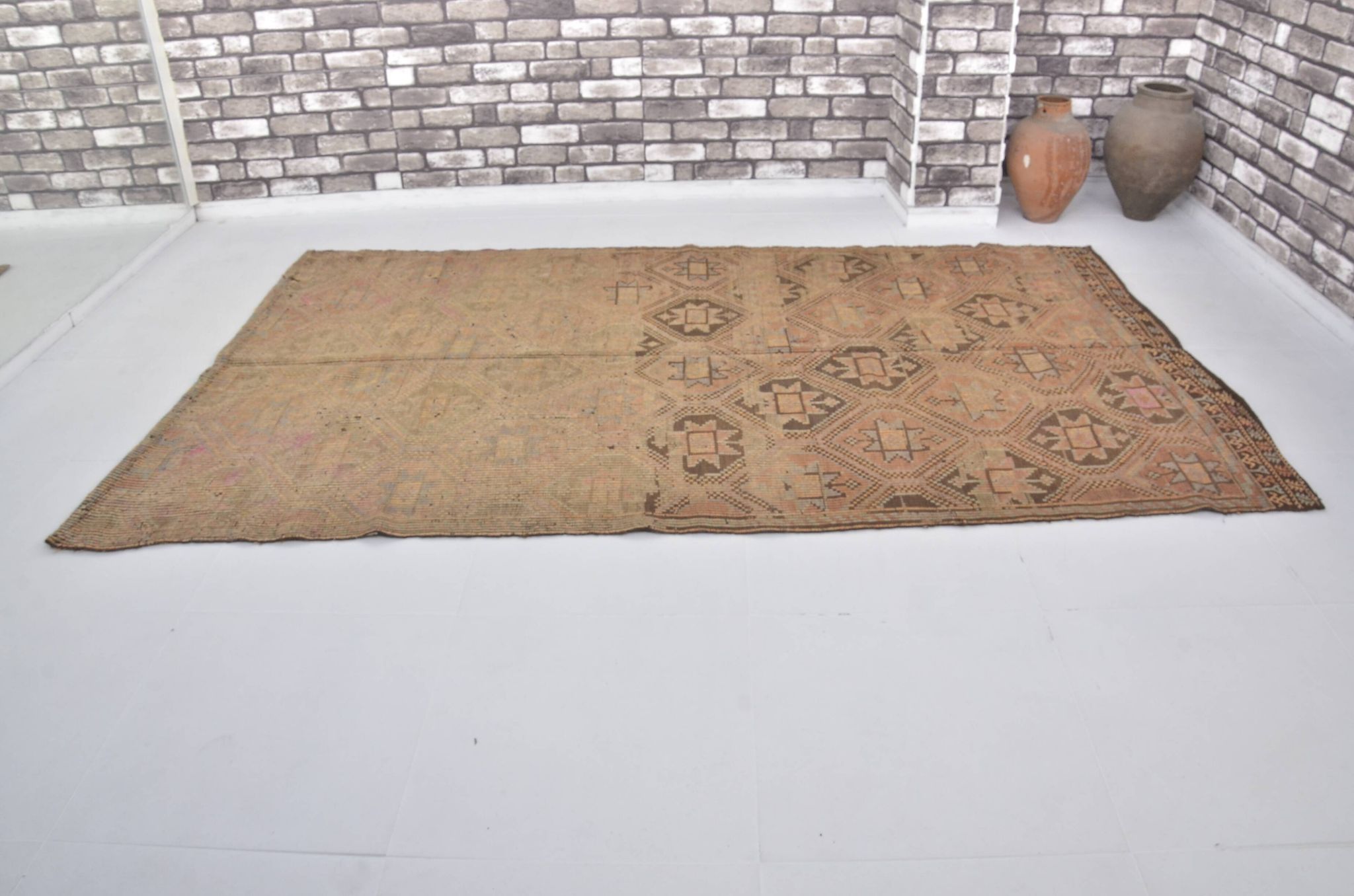 Tapis kilim anatolien vintage Oushak sku c27