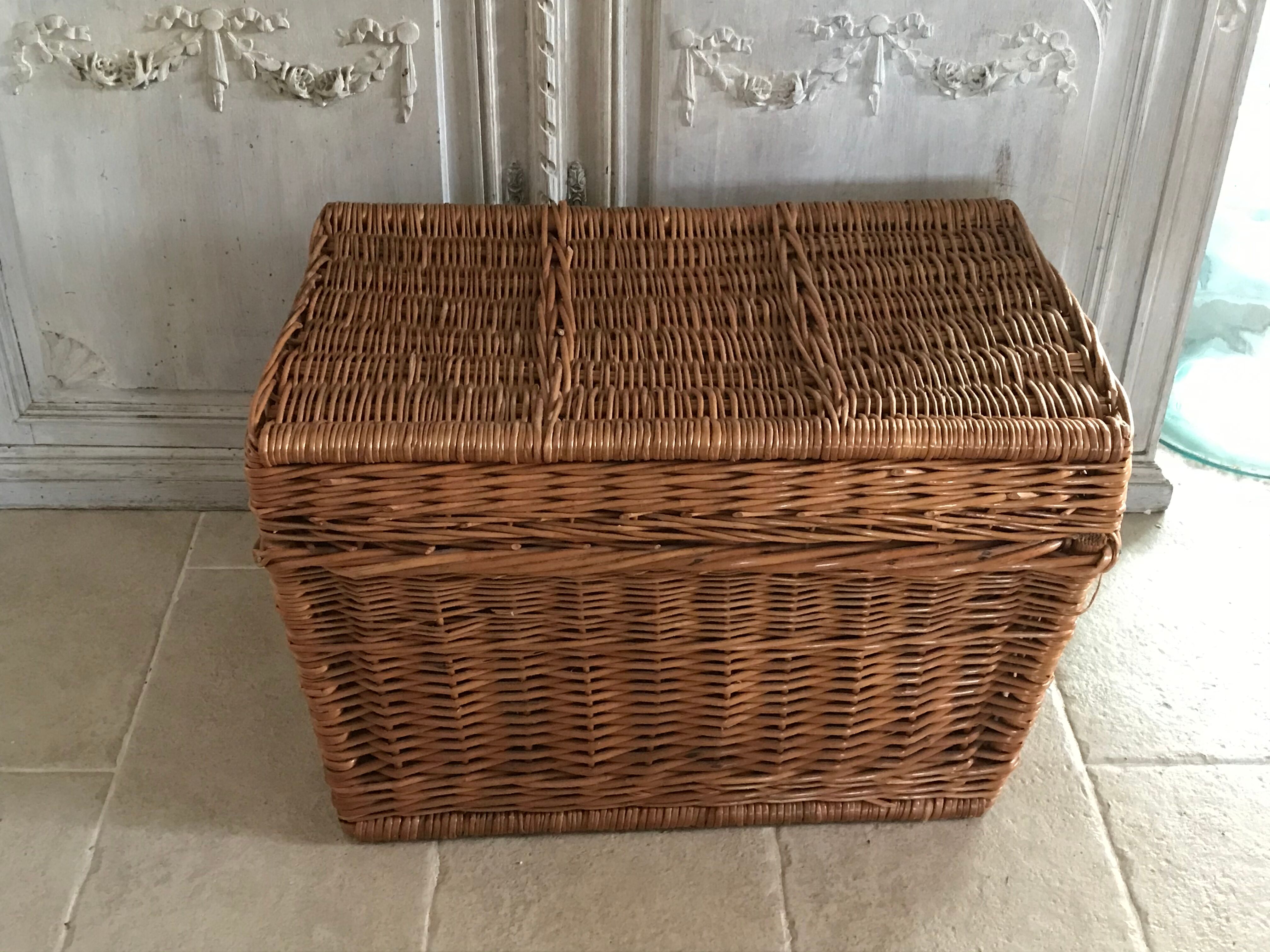 Vintage rattan trunk
