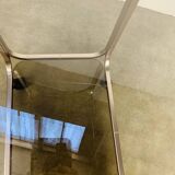 Kaymet dessert trolley in smoked glass and anodised aluminium, 1980s.