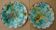 2 vine leaf plates in French majolica Onnaing,