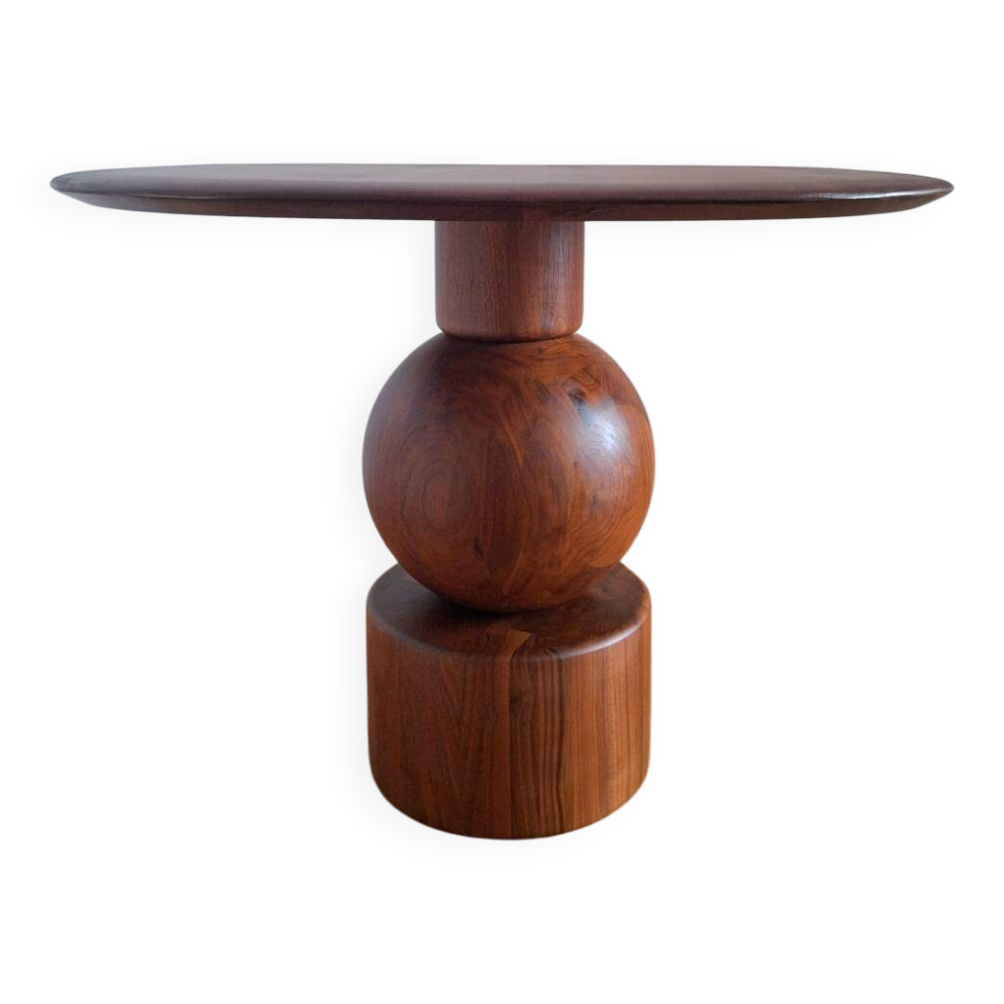 Solid walnut side table, Stigido AMPM, vintage design coffee table