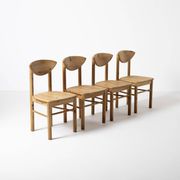 Set of 4 pine dining chairs attributed to Rainer Daumiller, Denmark, 1970s