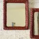 Paire de miroirs rotin osier vintage