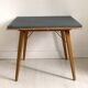 Table Basse Pliante "PLIDEAL" Hêtre & Simili-Cuir Années 50 Vintage