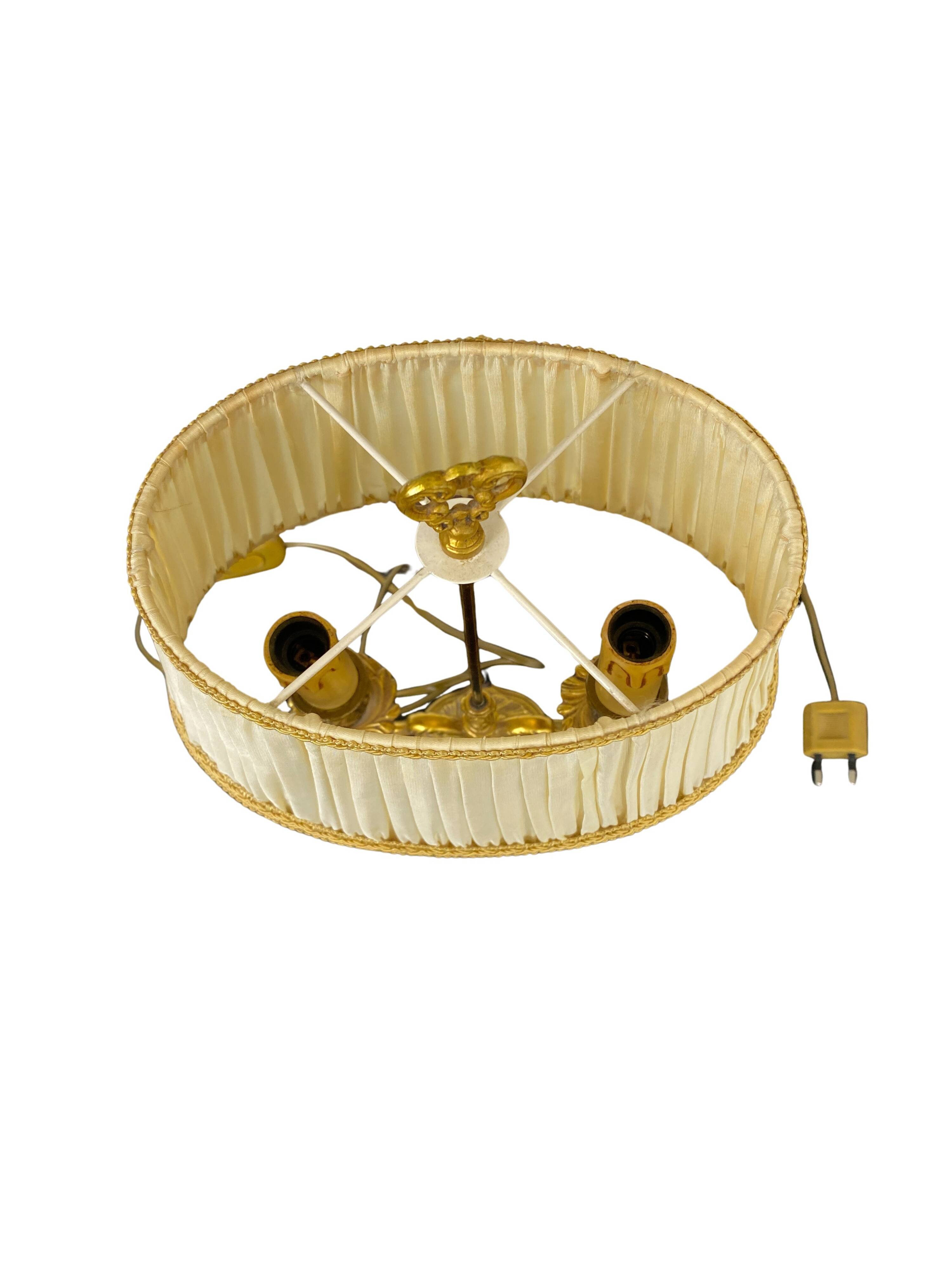 Neoclassical gilt bronze bouillote lamp, 19th century