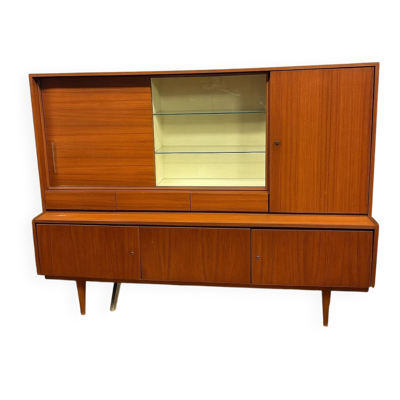 Enfilade en teck vintage scandinave pied compas années 70