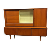 Vintage Scandinavian teak sideboard with compass feet from the 70s