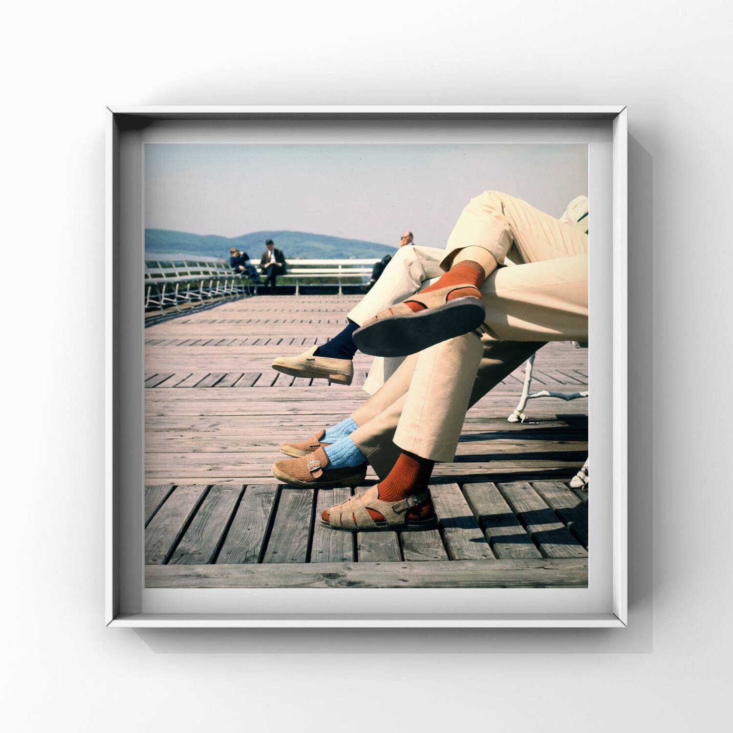 ⸻  Vintage Color Photograph from 1973 – Shoes on Wooden Deck