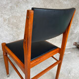 2 wooden and faux leather chairs in Scandinavian style