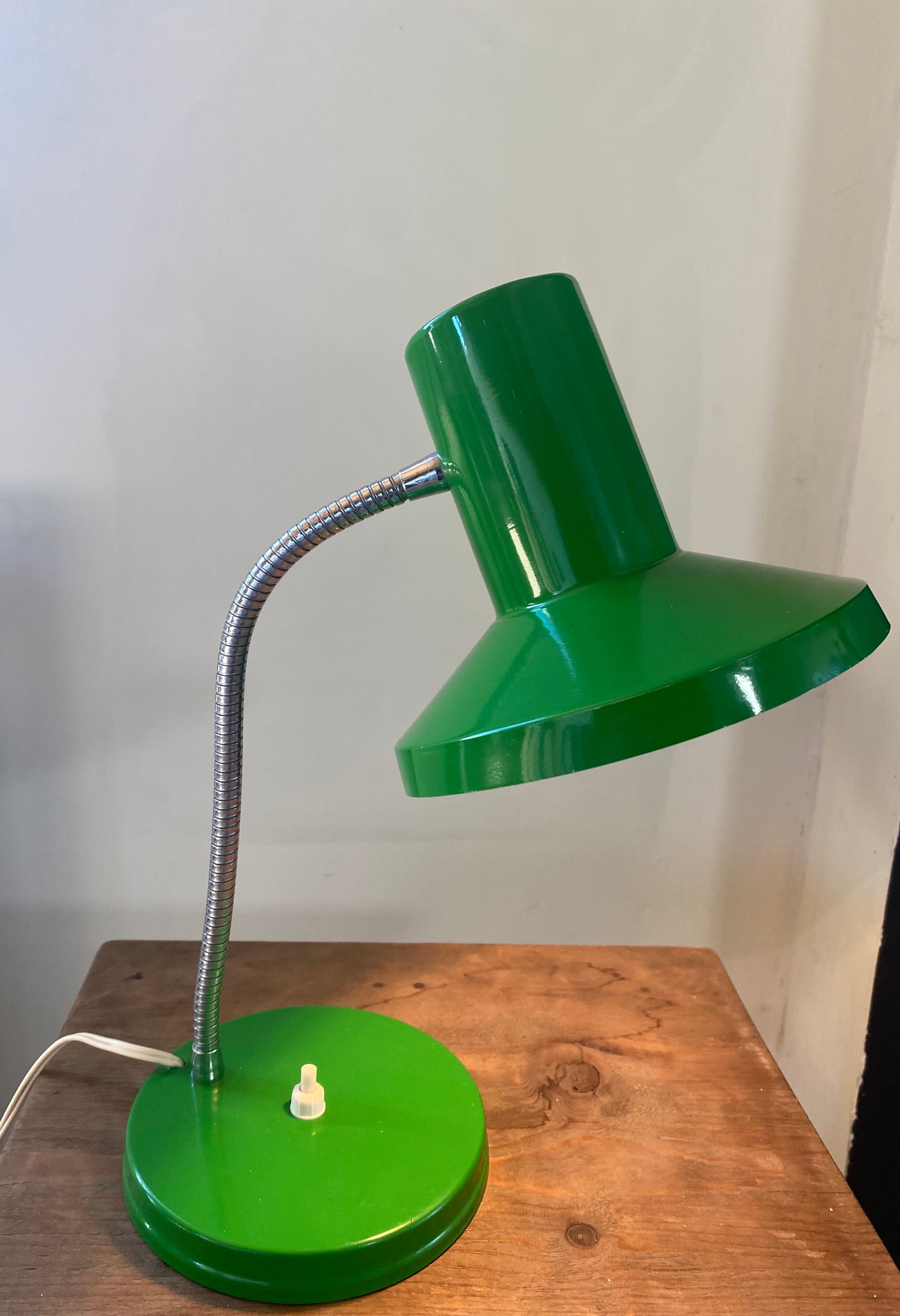 Green metal table lamp