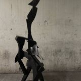 Large abstract sculpture in painted wood