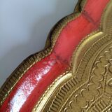 Large Florentine Italian red and gold vintage tray
