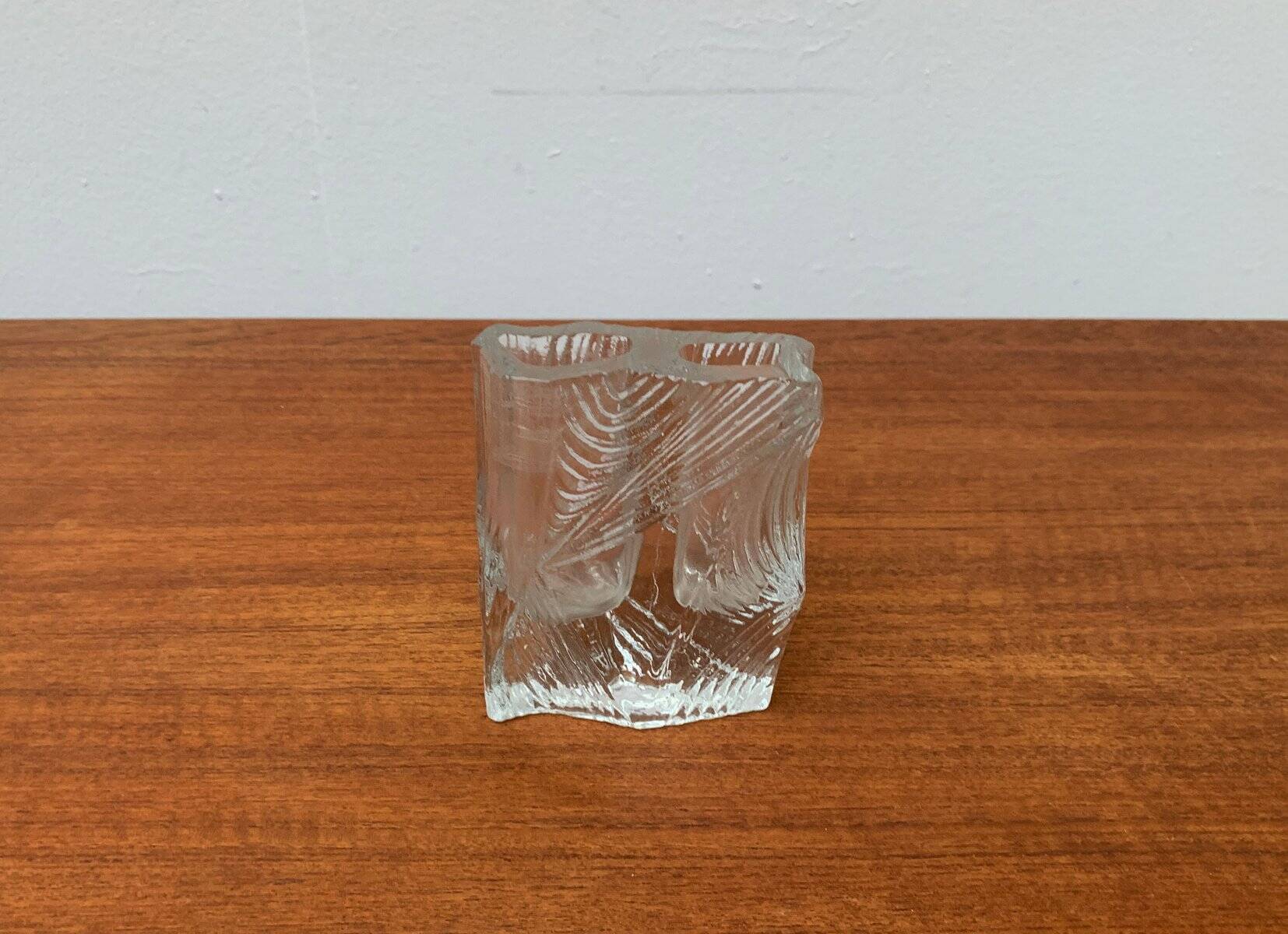 Vintage Glass Block Vase