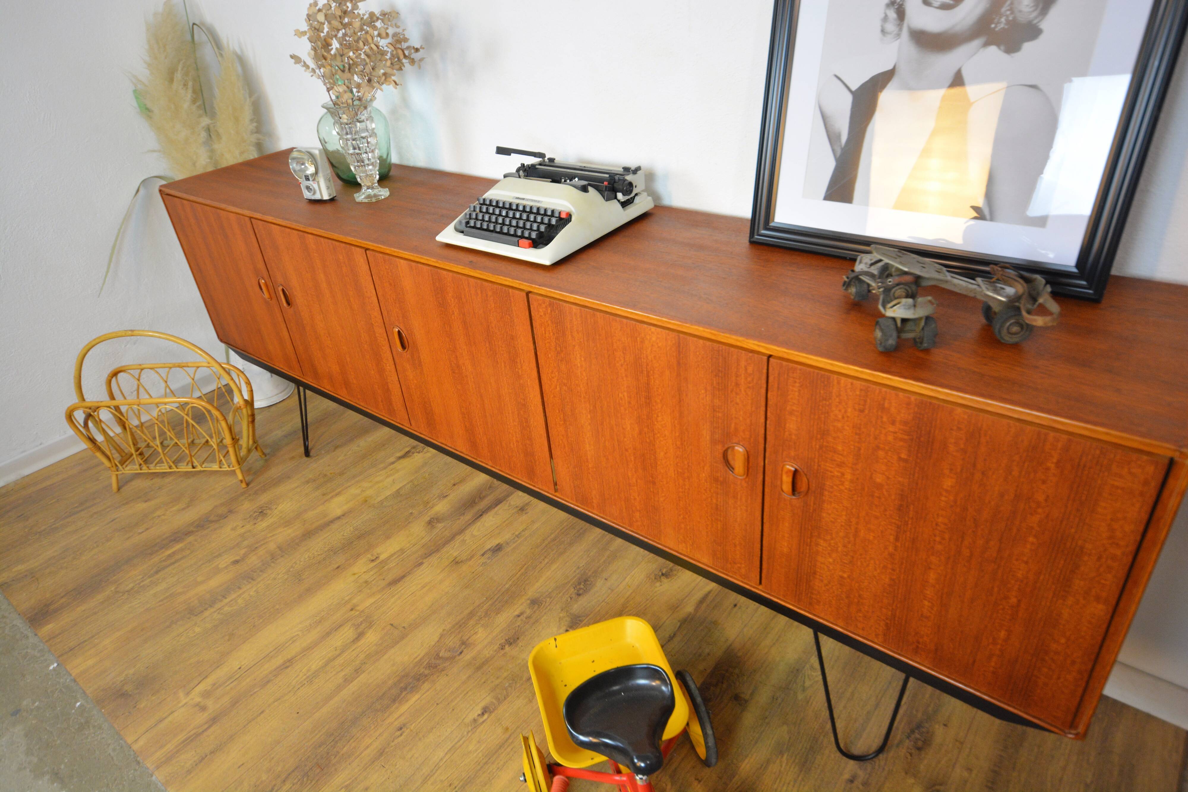 Scandinavian sideboard Fristho teak and metal