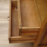 Large Art Deco bedside table in light oak
