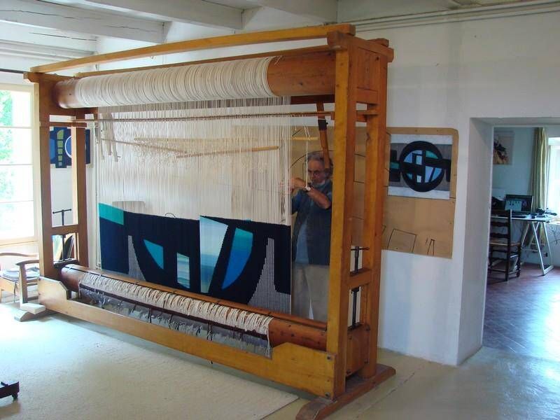 Daniel Drouin woven wool tapestry “Ombre rouge” 1970