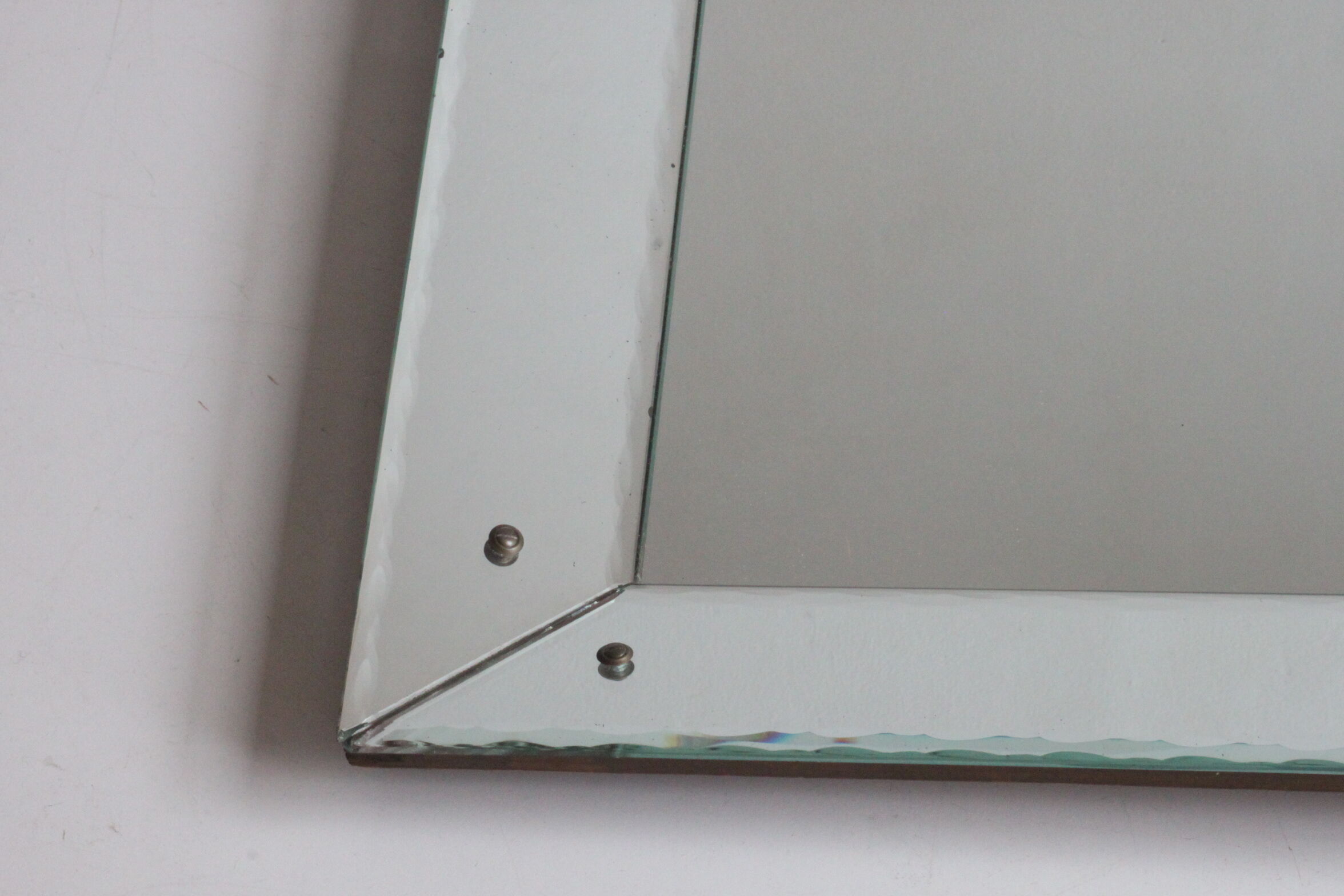 Art Deco box mirror with scalloped edges France 1930s