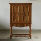 Vintage Danish Chevron Oak Cabinet, Henning Kjærnulf Baroque style, 1960s