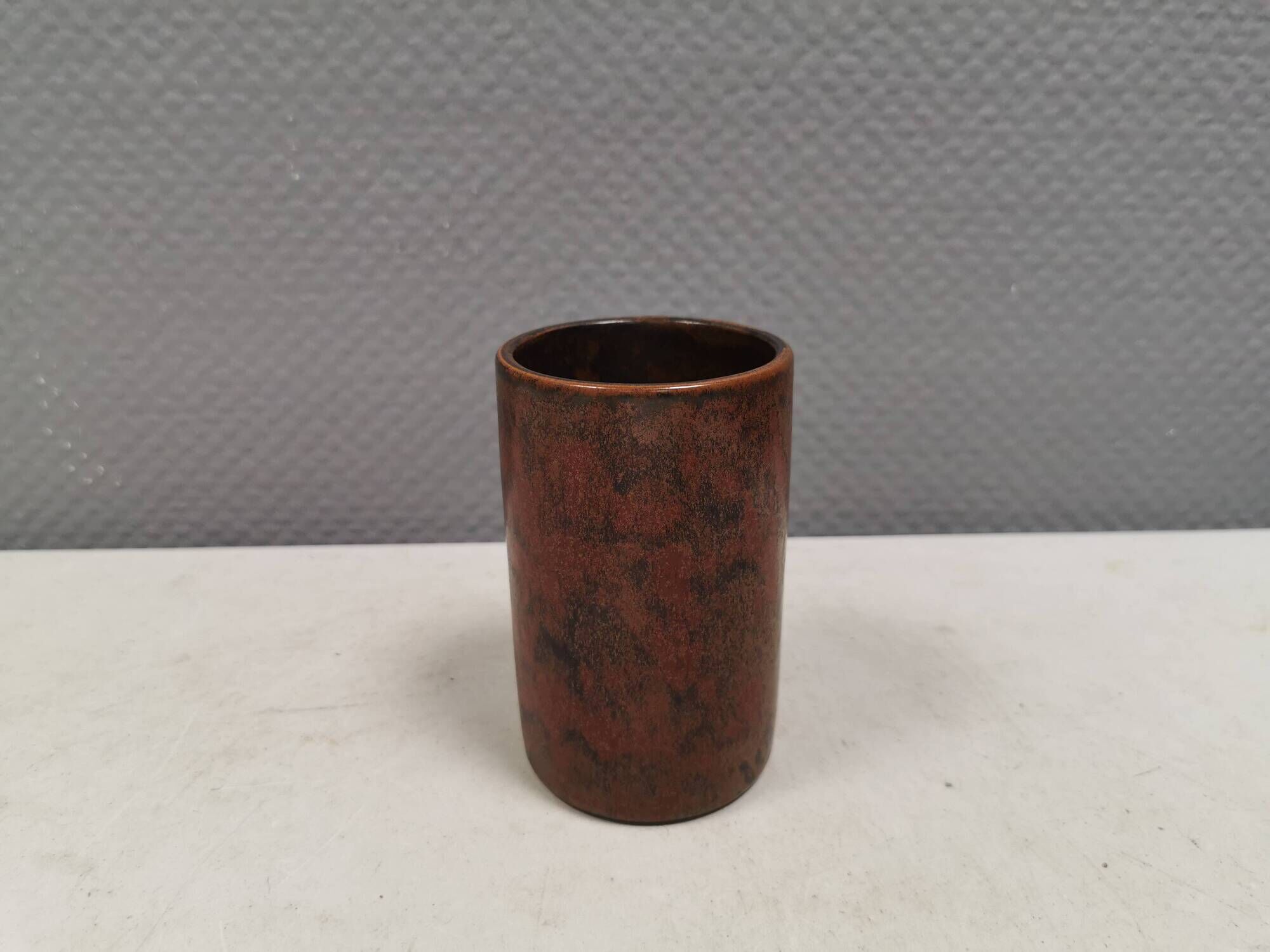 Beautiful vase in metallic glaze from Hjort ceramics Denmark 1980s