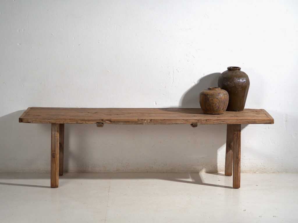 Antique solid wood bench table – Shandong, circa 1930