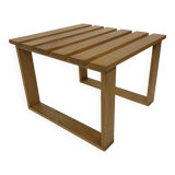 Vintage 1970s coffee table/side table, white oak slats slatted design