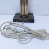 Pied de lampe colonne laiton marbre néo classique vintage