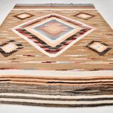 Brown & Cream Persian Kilim Rug, 260x341Cm