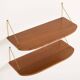 Danish extra deep teak floating shelves, set of 2
